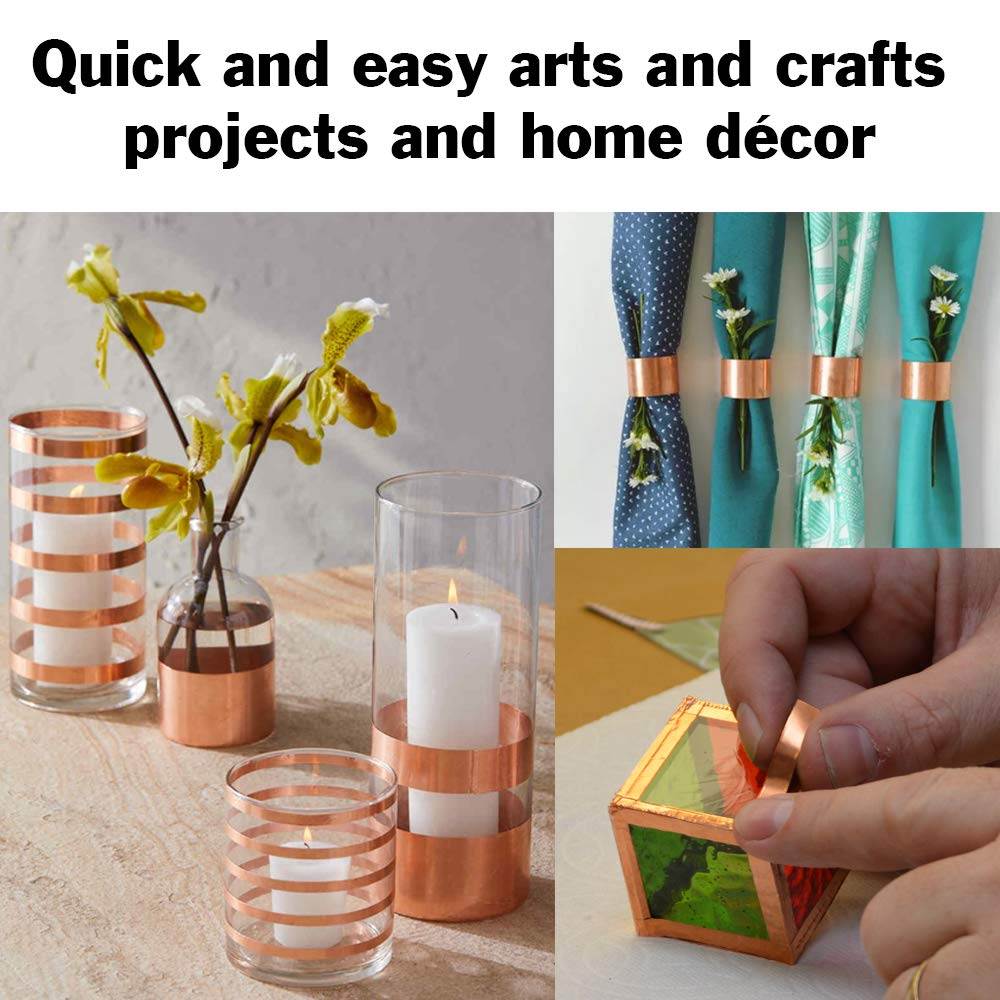 16 Feet of 2 Inch Wide Copper Foil Tape with Adhesive - Conductive on Both Sides for EMI Shielding, Electrical Repairs, Engineering Projects, Arts & Crafts, or Stained Glass