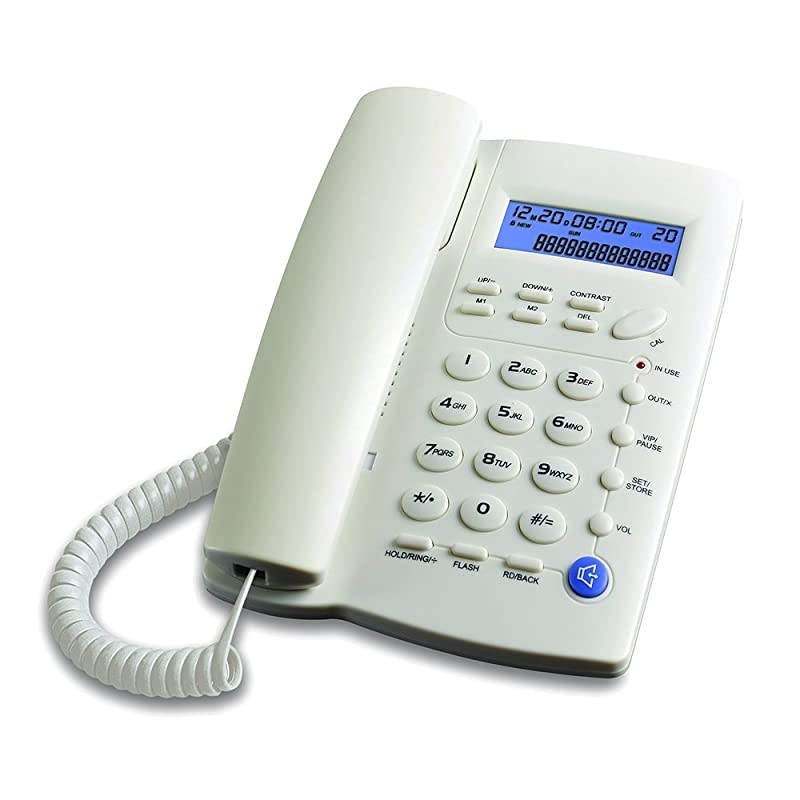 Y043 Corded Desk Telephone with Speaker (Off-White)