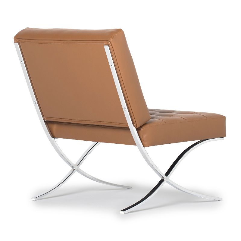 Studio Designs Modern Bonded Leather Armless Atrium Accent Decor Lounge Chair Furniture for Home Living Room, Bedroom, or Office (2 Pack)