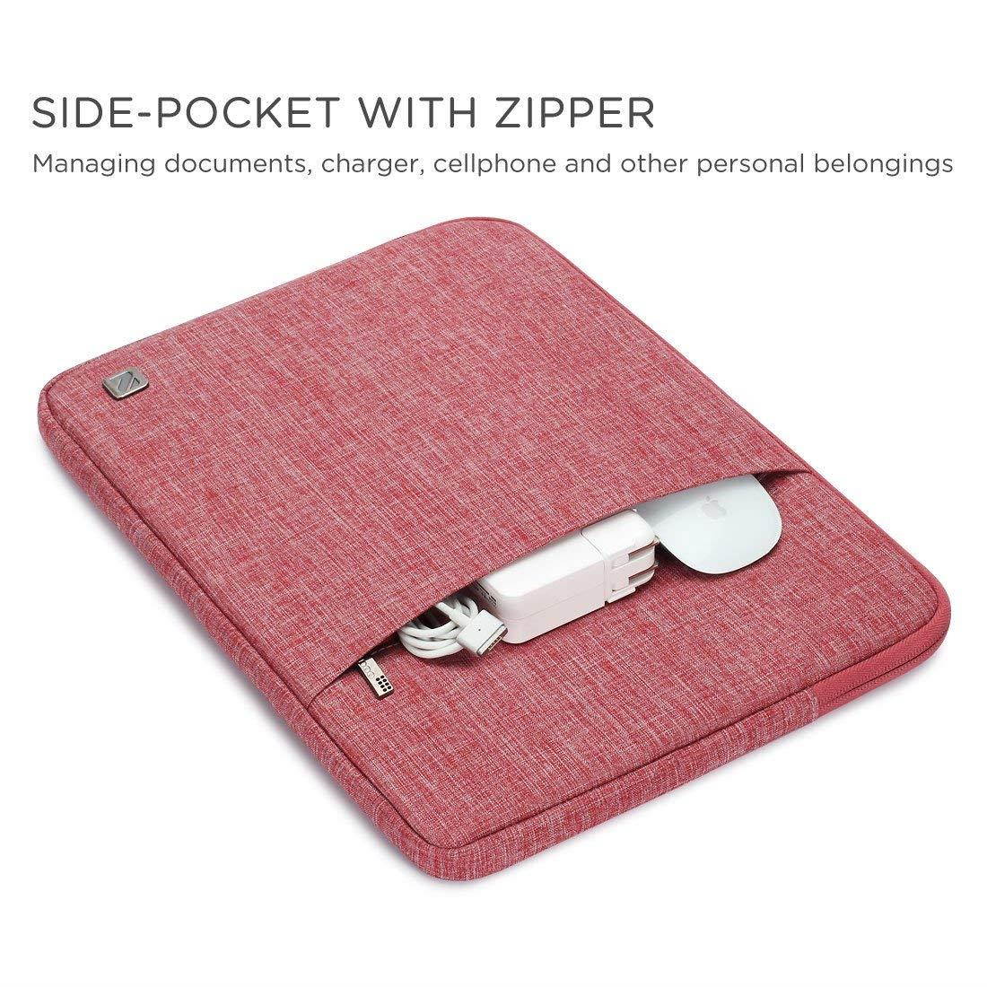 NIDOO 10 Inch Laptop Sleeve Case Water Resistant Protective Portable Bag for 2017 New 9.7" iPad / iPad Pro / 10.5" iPad Pro / 10.1" Lenovo YOGA BOOK / 10.1" Notebooks, Red