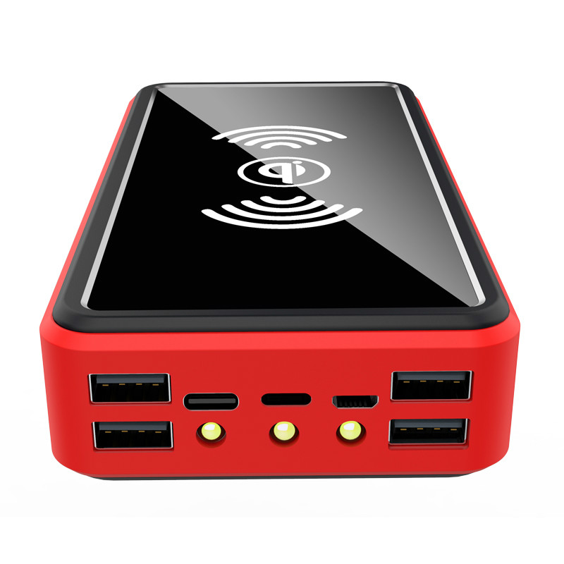 900000mAh  Qi Built-in Wireless Charge Power Bank Solar Mobile Power 4usb Charger 9V4A External Battery Bank