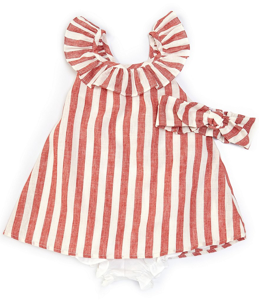 Habitual Baby Girls 12-24 Months Flutter-Sleeve Striped Faux-Wrap Dress