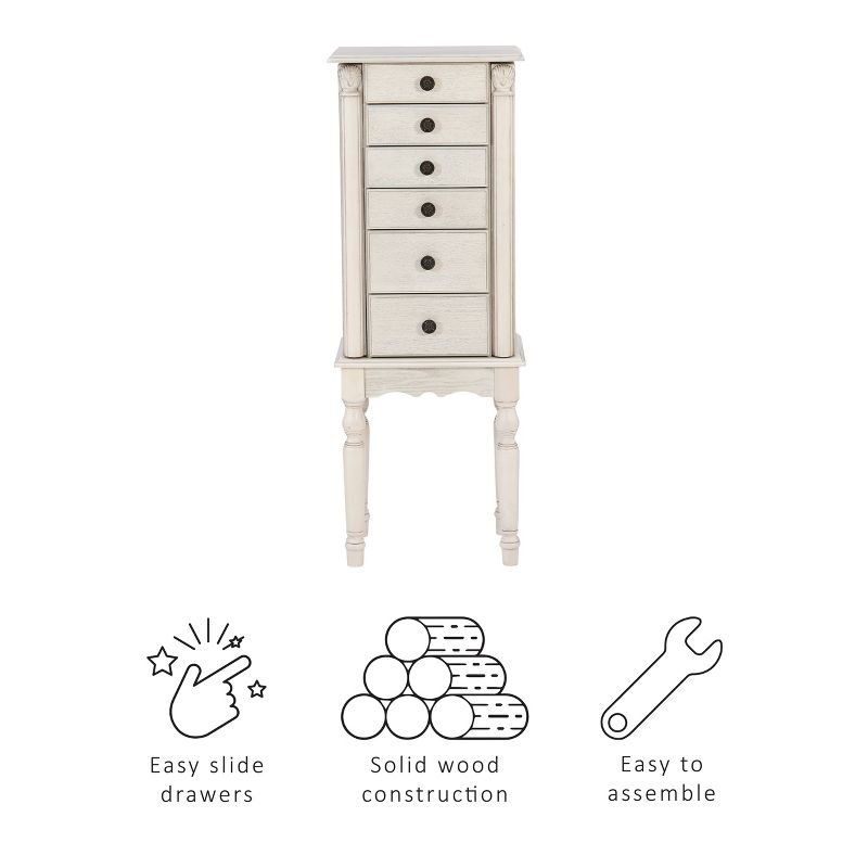 Obrecht Jewelry Armoire Off White - Powell Company