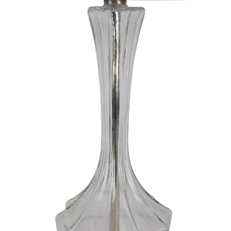 Translucent Glass Table Lamp Set with Brushed Steel Clear - Decor Therapy