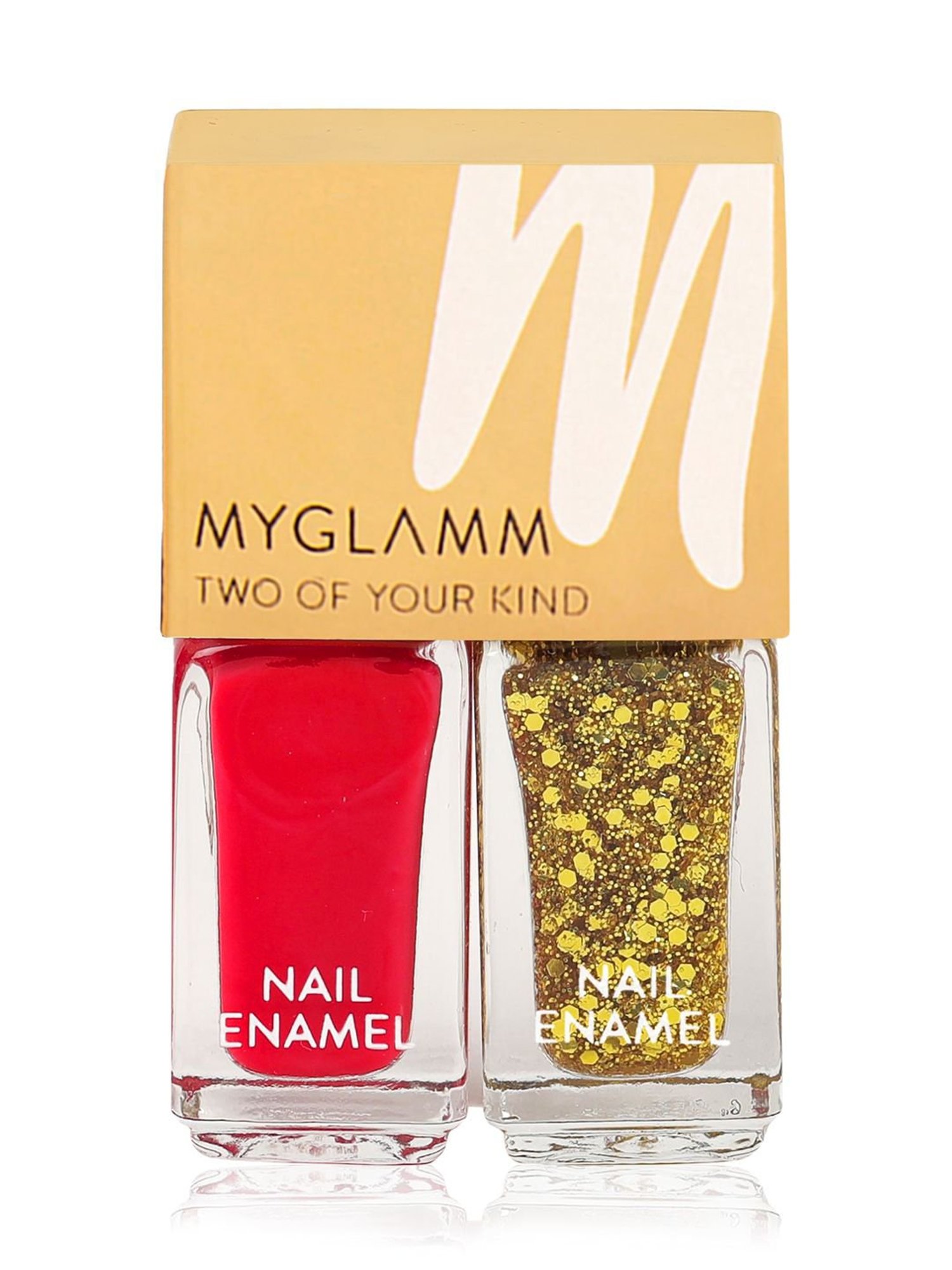 MyGlamm Two Of Your Kind Nail Enamel Duo Glitter Collection High on Drama (Pack of 2)
