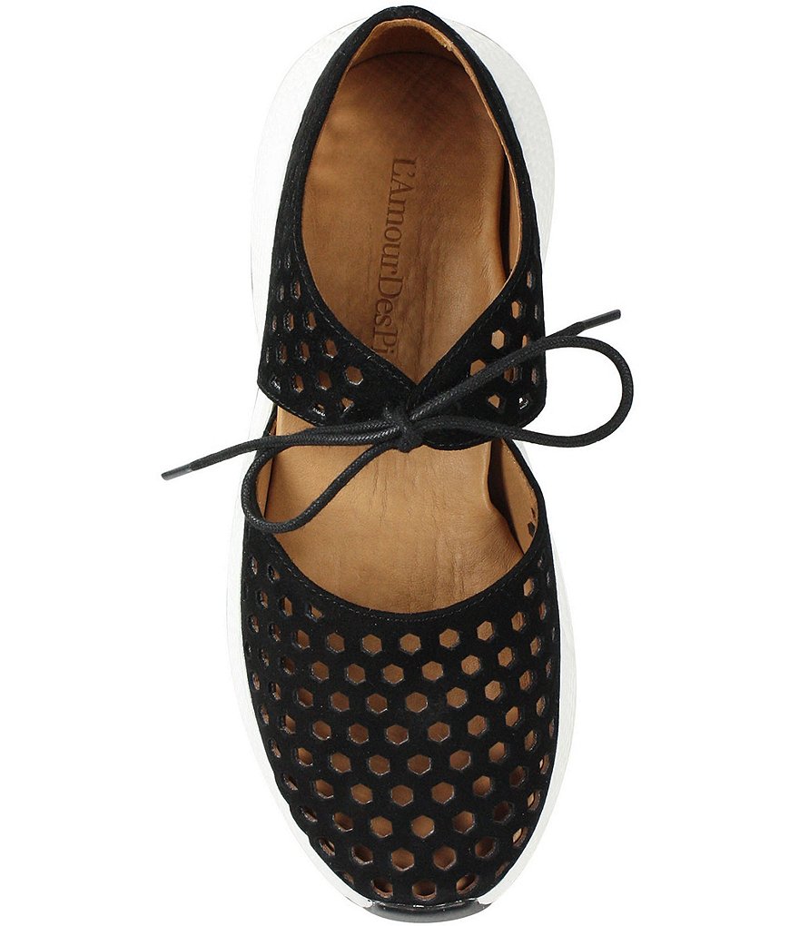 L'Amour Des Pieds Himar Perforated Suede Sneakers