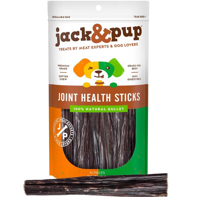 Jack & Pup Beef Gullet Sticks Dog Treats - 10pk