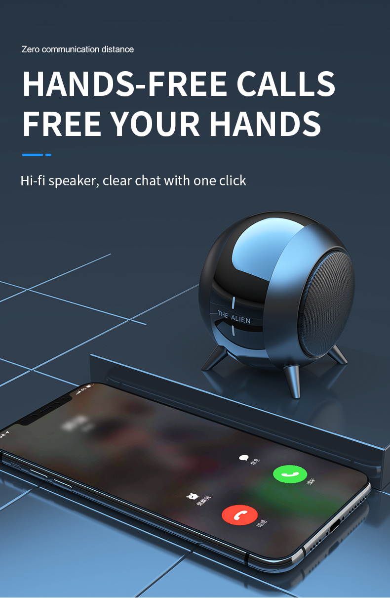 Mini Metal Wireless Bluetooth Speaker, TWS Interconnection Card Subwoofer HIFI Stereo Surround