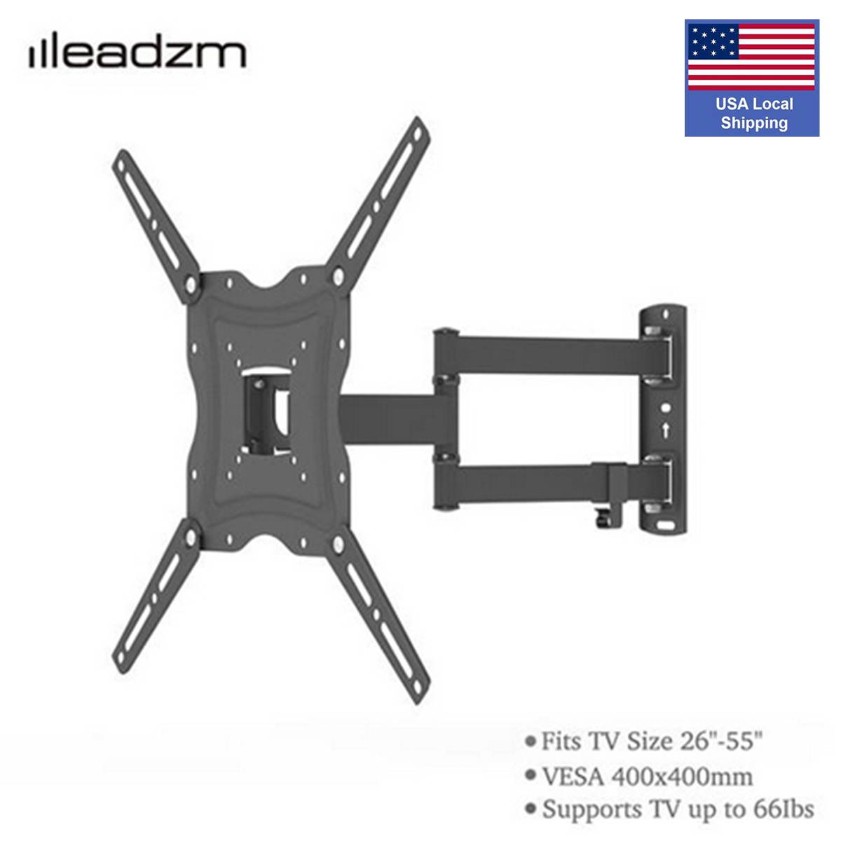 26-55" Adjustable Wall Mount Bracket Rotatable with Spirit Level Load 30kg / Maximum Vesa400 * 400 / Up and Down Adjustable - 5 ~ + 15 &deg; with Rotation 180 &deg;,TM13