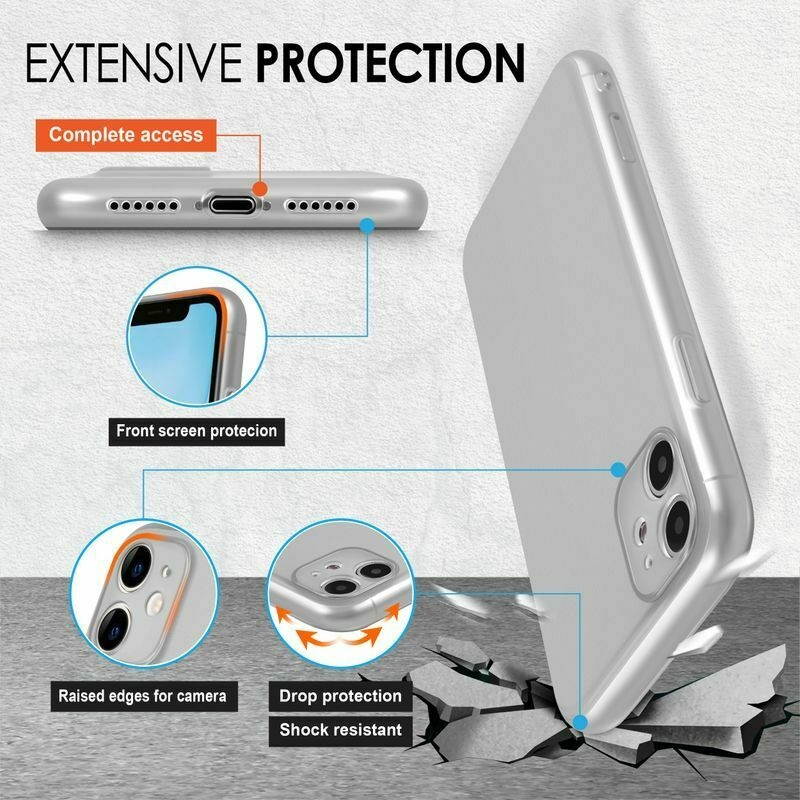 Translucent Matte Smooth Touch Soft Case Cover For iPhone 11 6.1", White