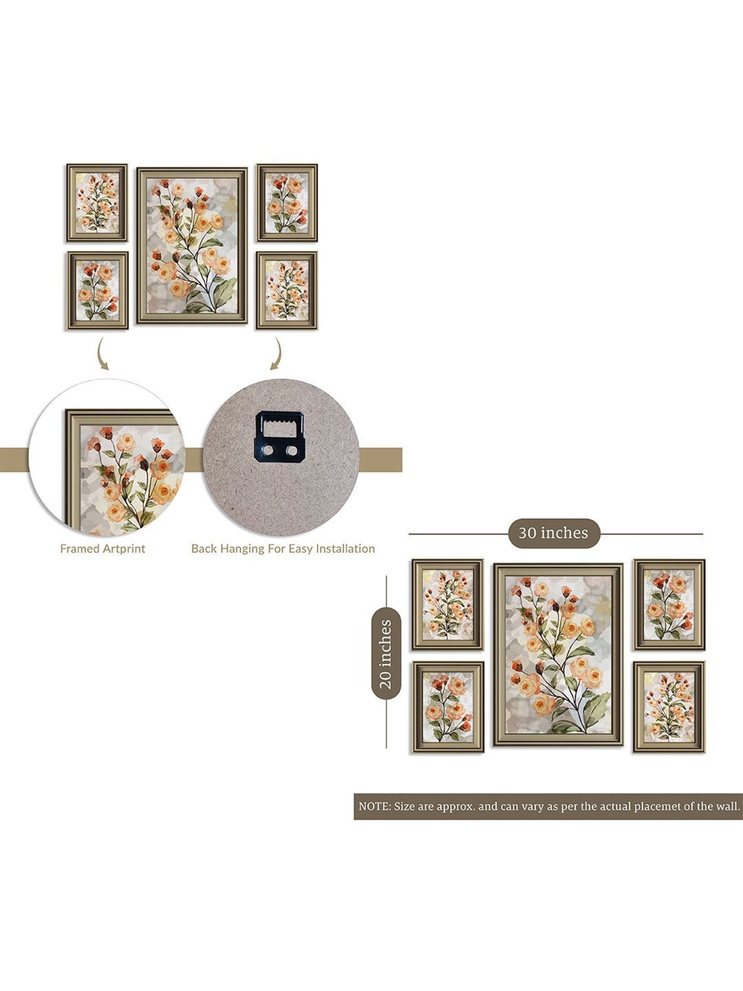 Art Street Gold Engineered Wood Swing Fashion Resin Vintage Photo Frame