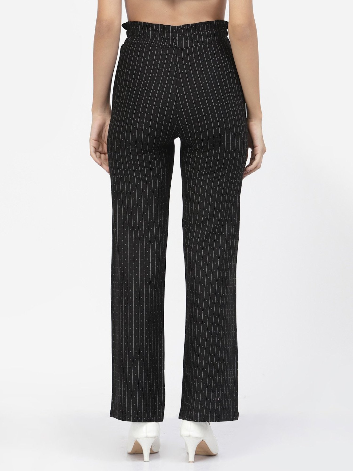 Westwood Black Cotton Striped Pants