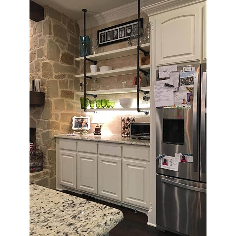 Retro Wall Mount Iron Pipe Shelf Hung Bracket Diy Storage Shelving Bookshelf 2 pcs