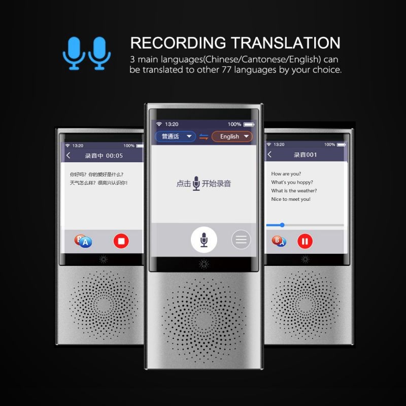 boeleo W1 Portable AI Translator Device with 2.8 Inch HD Touchscreen 4G/WiFi/Hotspot/Offline Support 77 Languages Two Way Real Time Voice Translation for Learning Travel Shopping Business