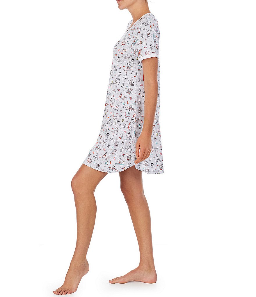 Peanuts Aloha Snoopy Print Knit Sleepshirt