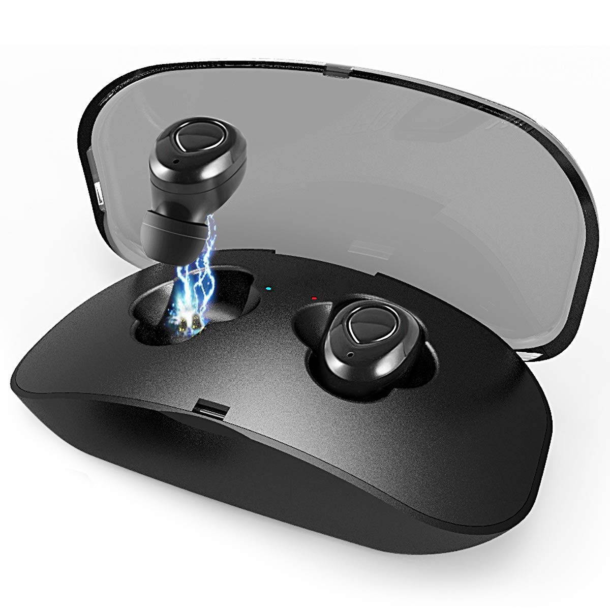 Zgeer Sport Wireless Bluetooth Headphones in-Ear Earbud Noise Cancelling Headsets with Charging Box