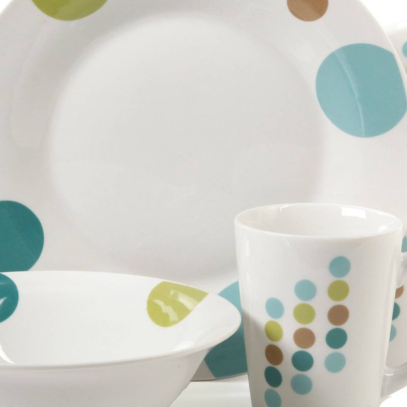 Gibson Home 12pc Ceramic Retro Specks Dinnerware Set