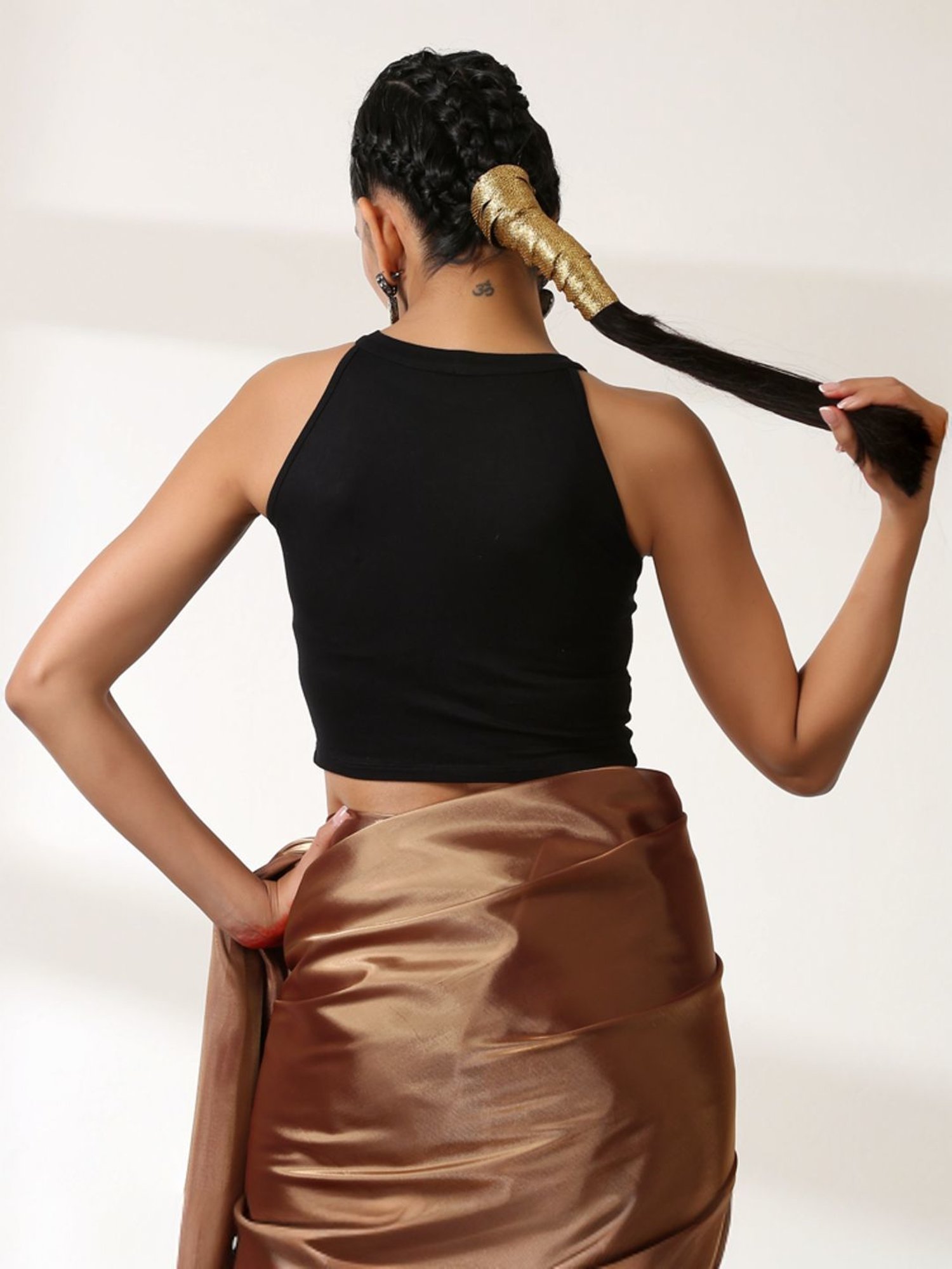 Swtantra Black Sleeveless Blouse