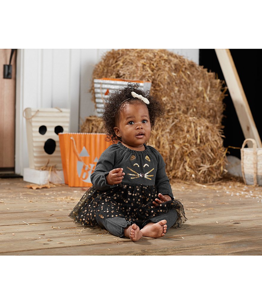Mud Pie Baby Girls 3-12 Months Long-Sleeve Kitty Cat Tutu Coverall