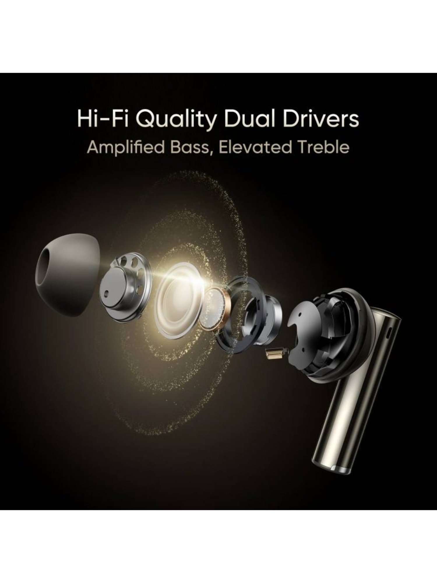 Boat Airdopes Sonik BT Earbuds with 60Hrs Playback & ENx Technology (Thunder Black, True Wireless)