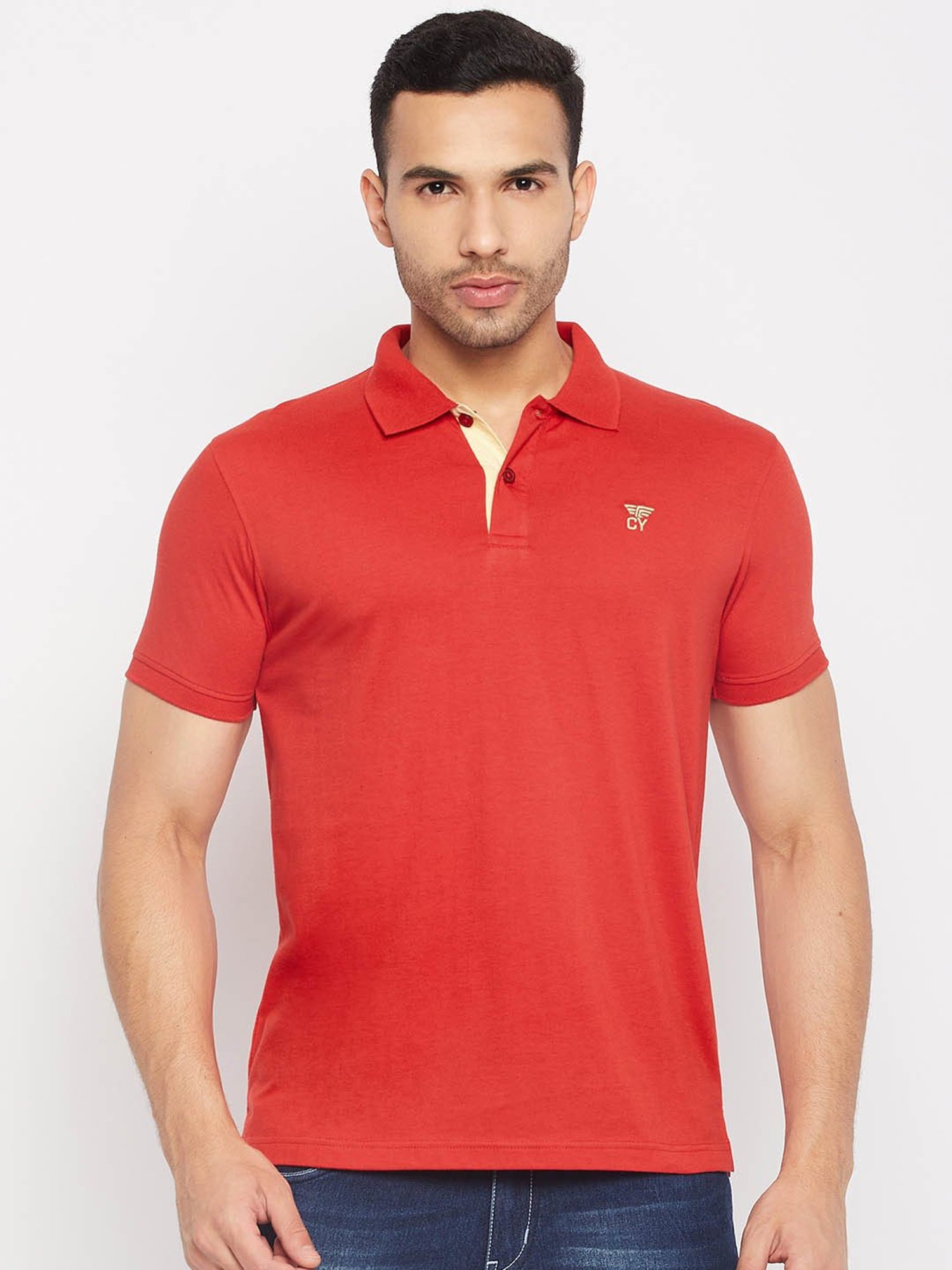 Club York Red Regular fit Polo T-Shirt