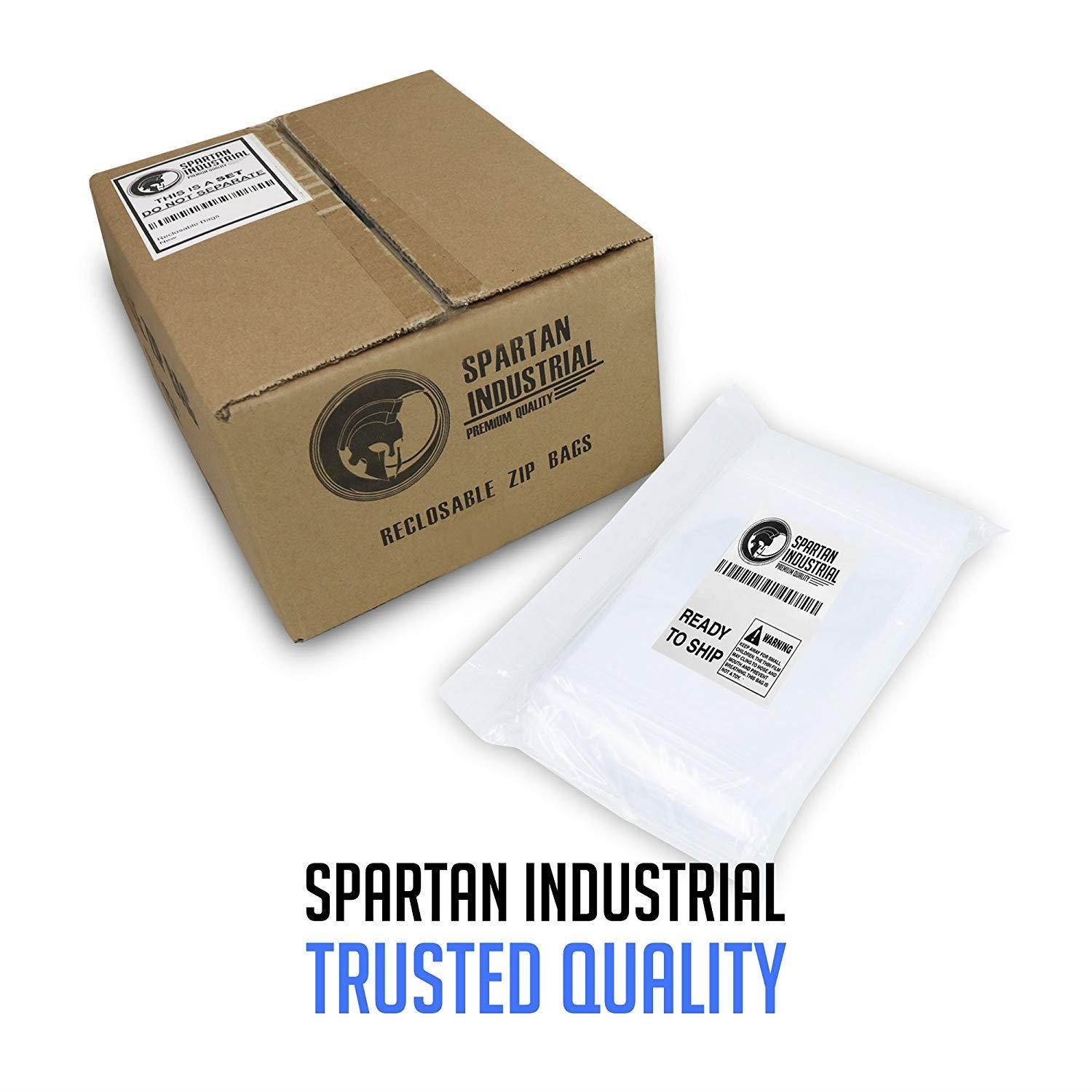 1000 Count - 3 X 4, 2 Mil Clear Plastic Reclosable Zip Poly Bags with Resealable Lock Seal Zipper by Spartan Industrial (More Sizes Available)