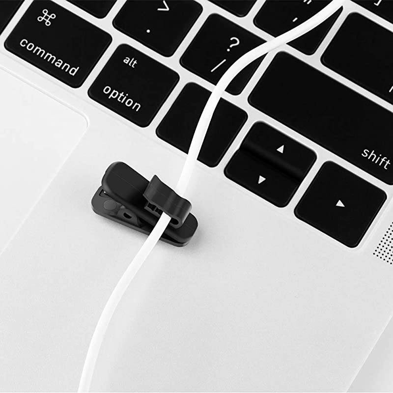 Earphone Wire Clip Headphone Mount Cable Clothing Clip Earbud Clip to Keep EarphoneMicrophone Cord in Place for 15mm Wire Diameter Round Wire Earphone10 Pcs Black