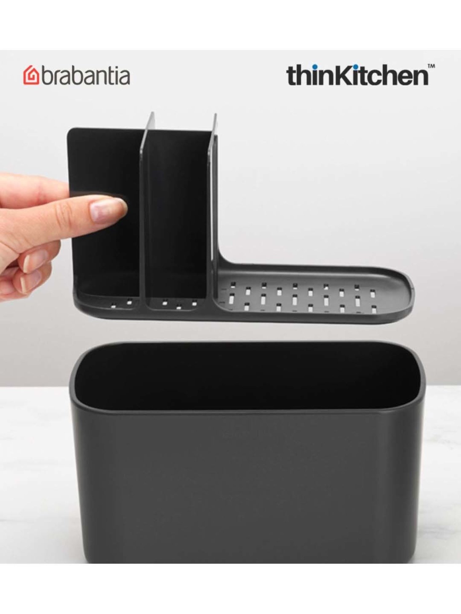 Brabantia Dark Grey Plastic Renew Bathroom Caddy
