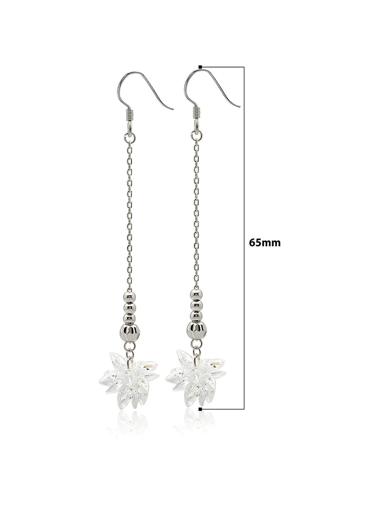 Silberry 92.5 Sterling Silver Frozen Flake Earrings for Women