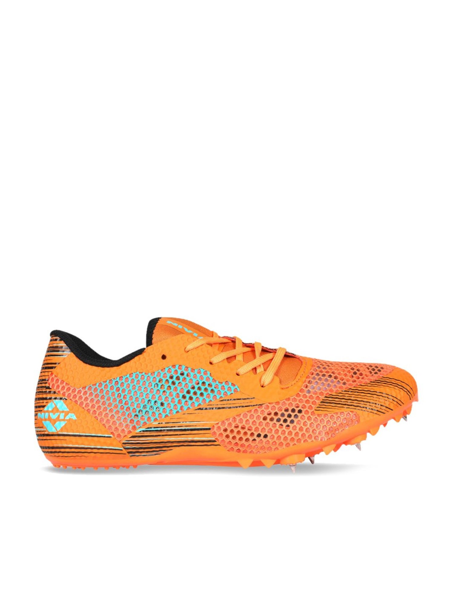Nivia Men's Track and field-100 Orange Cricket Shoes