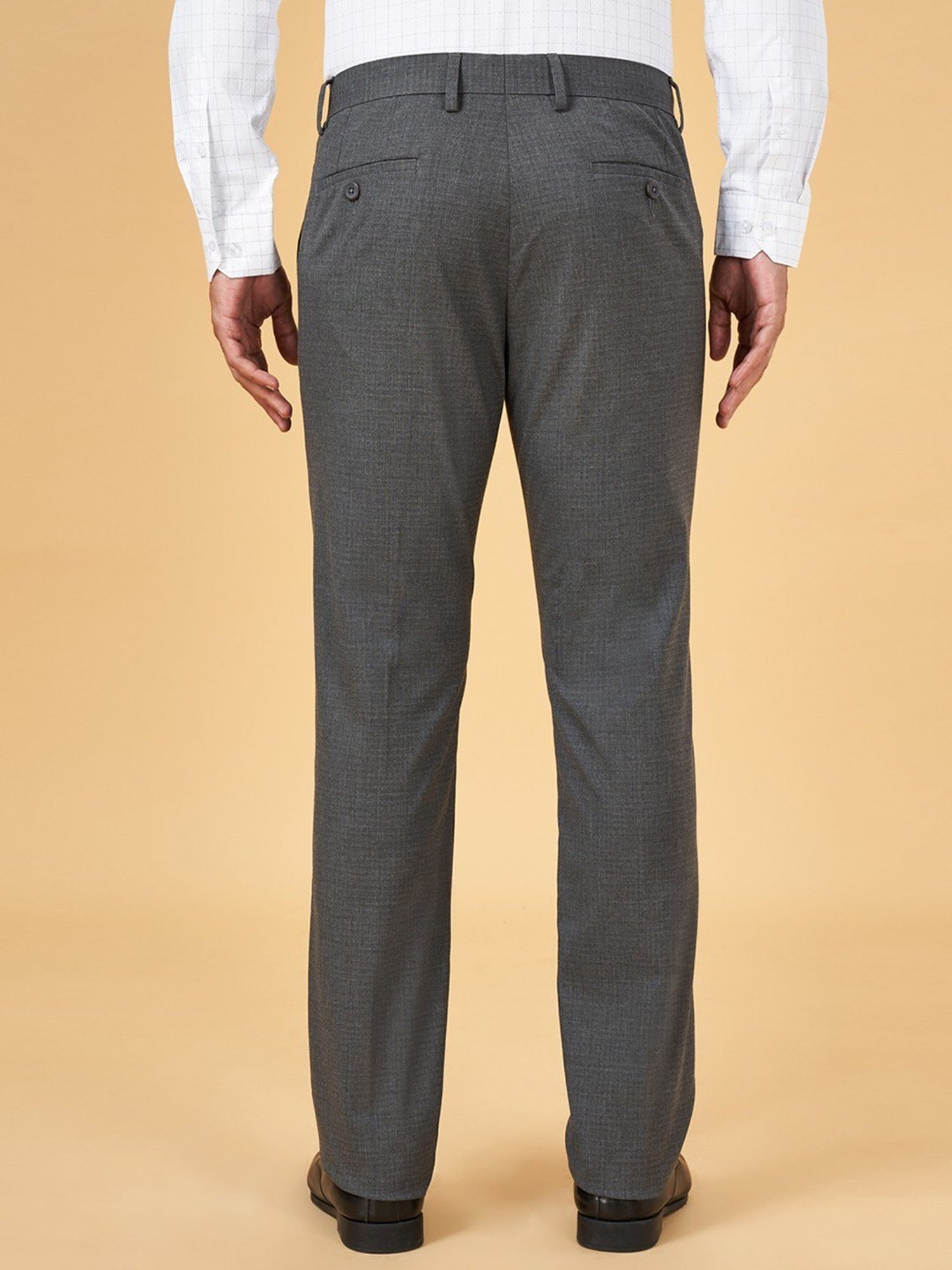 Byford by Pantaloons Dark Grey Slim Fit Trousers