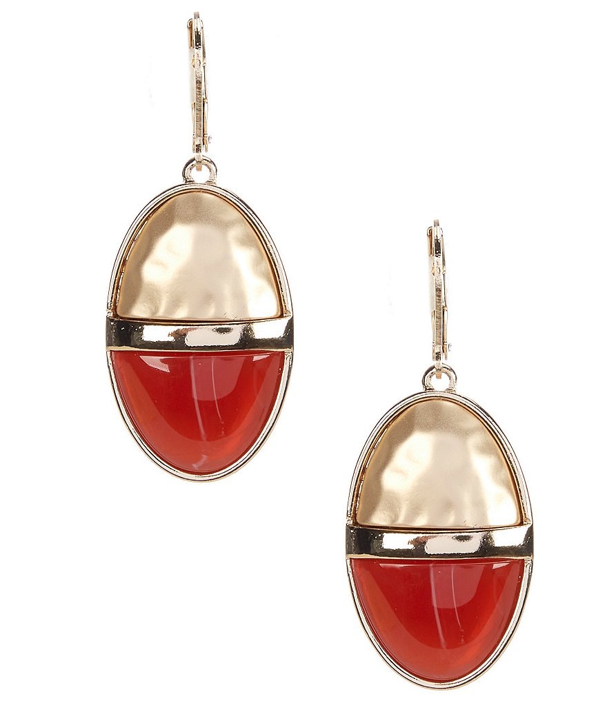 Oval Cab Drop Earrings