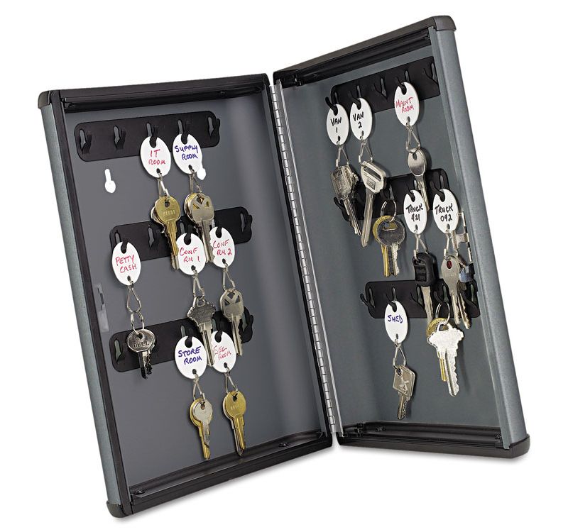SteelMaster Security Key Cabinets 30-Key Steel Charcoal Gray 8 1/2 x 2 3/8 x 11 5/8 2017230G2