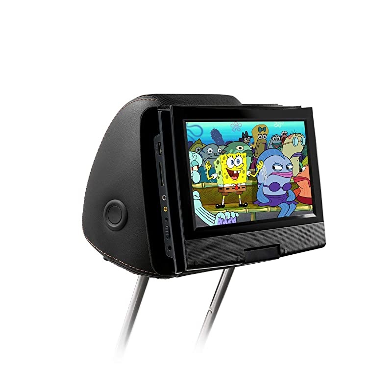 Portable DVD Player headrest Mount for Swivel and flip Style Portable DVD Player from 7 to 11 inch - Black
