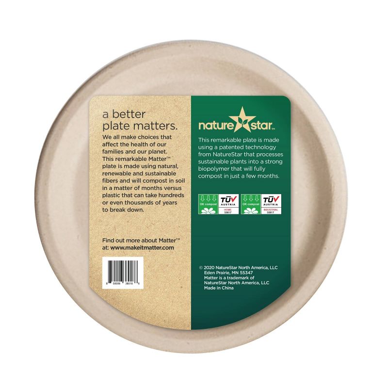 Matter 100% Compostable Fiber Dinner Plates - 9" - 20ct