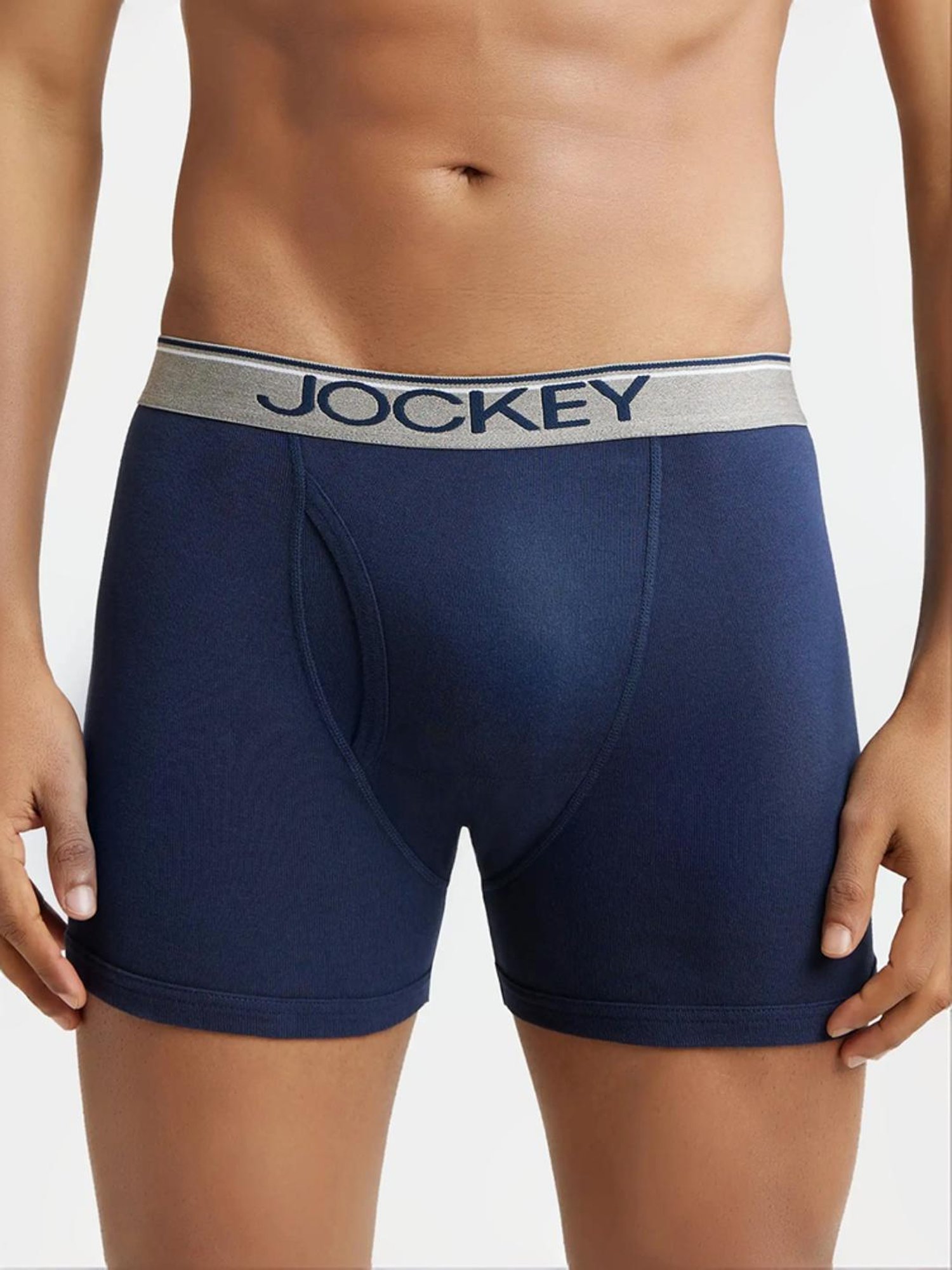 Jockey 8009 Men's Super Combed Cotton Rib Solid Boxer Brief with Ultrasoft Waistband