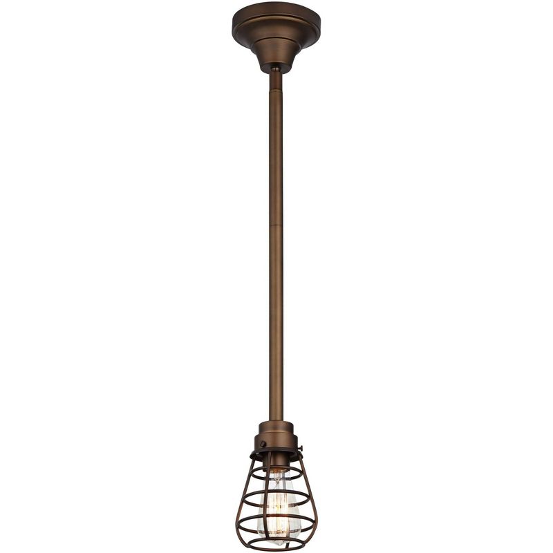 Franklin Iron Works Oil Rubbed Bronze Mini Pendant Light 5" Wide Rustic Farmhouse LED Edison Fixture Kitchen Island Dining Room