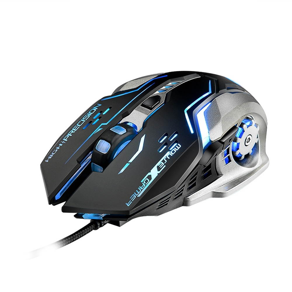 Y-FRUITFUL Gaming Mouse Ergonomic Wired Mouse 8-Key LED 6400 DPI Optical Macro Programmable USB Computer Mouse Wired Gaming Mouse with Backlight for PUBG FPS