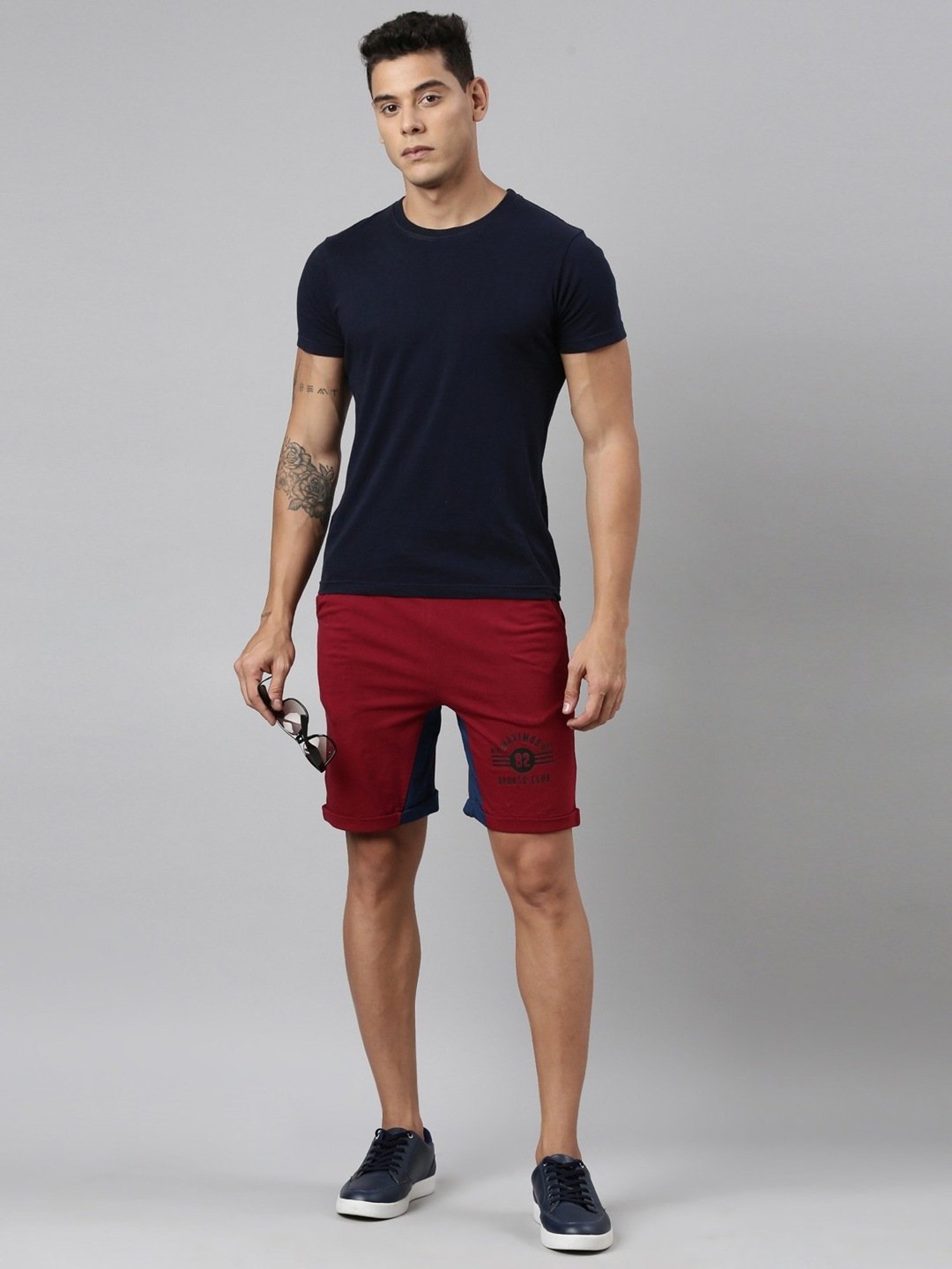 Dixcy Scott Maximus Maroon Cotton Regular Fit Shorts