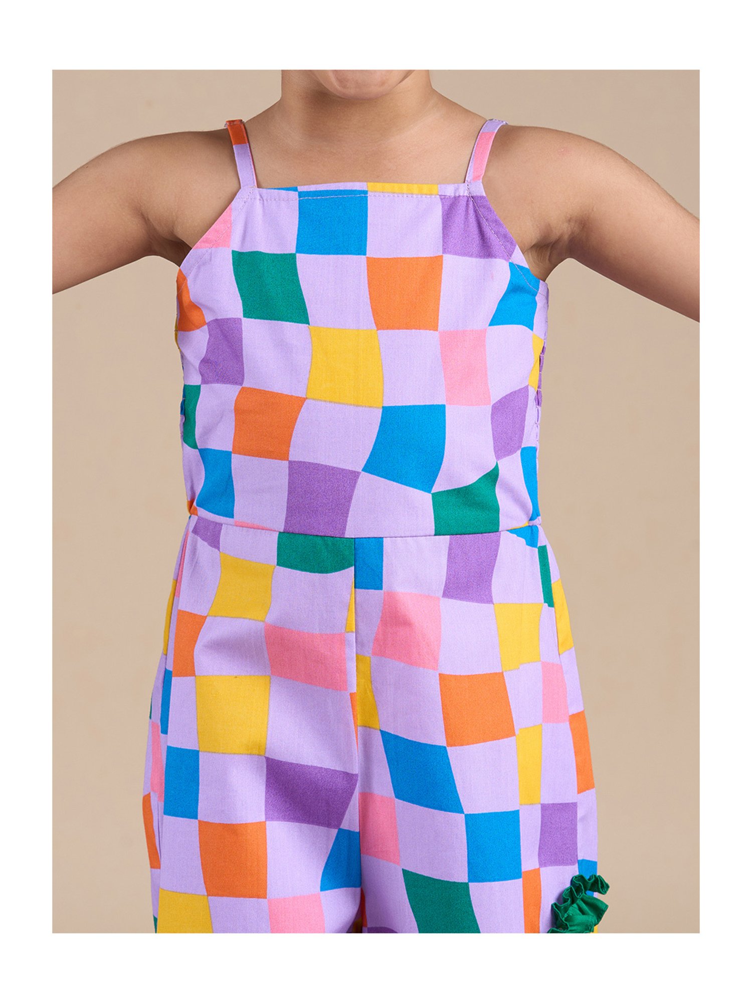 TeenTrums Girls Coral Solid Playsuit