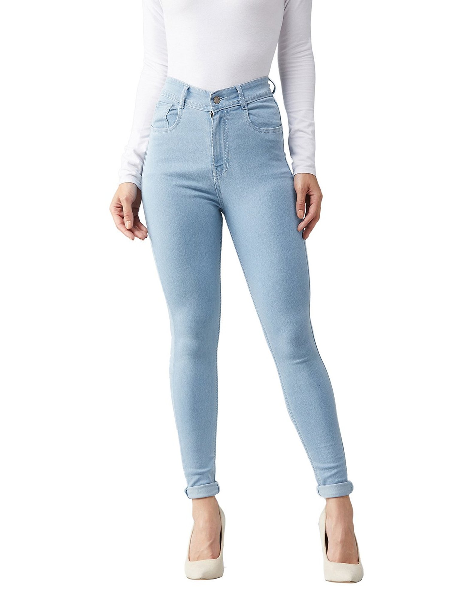 DOLCE CRUDO Light Blue Skinny Fit Jeans