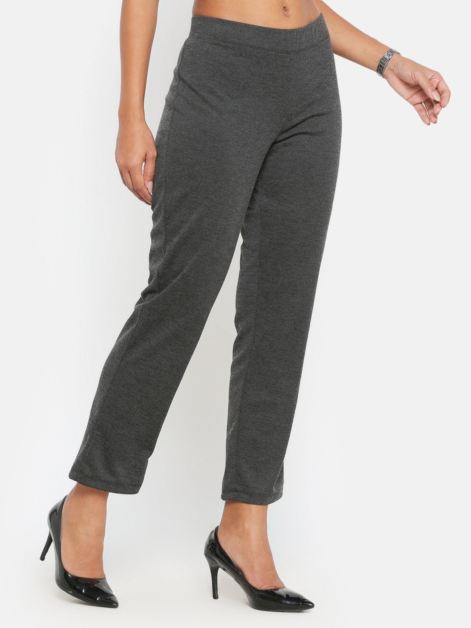 Office & You Grey Mid Rise Trousers