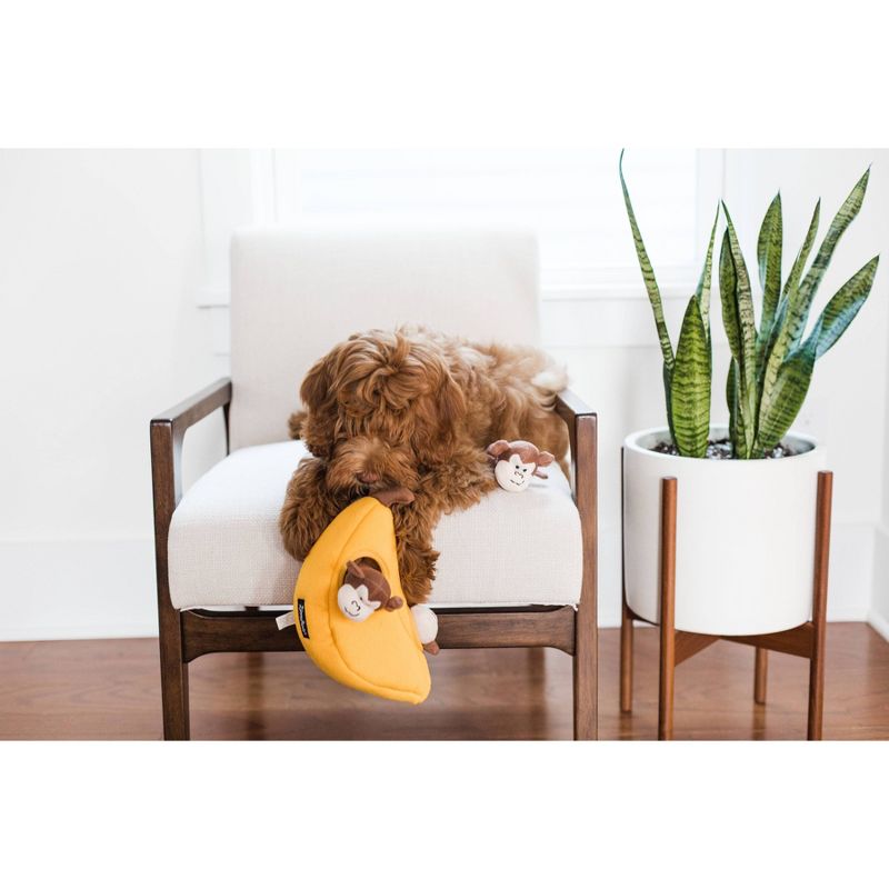 ZippyPaws Burrow Monkey and Banana Dog Toy