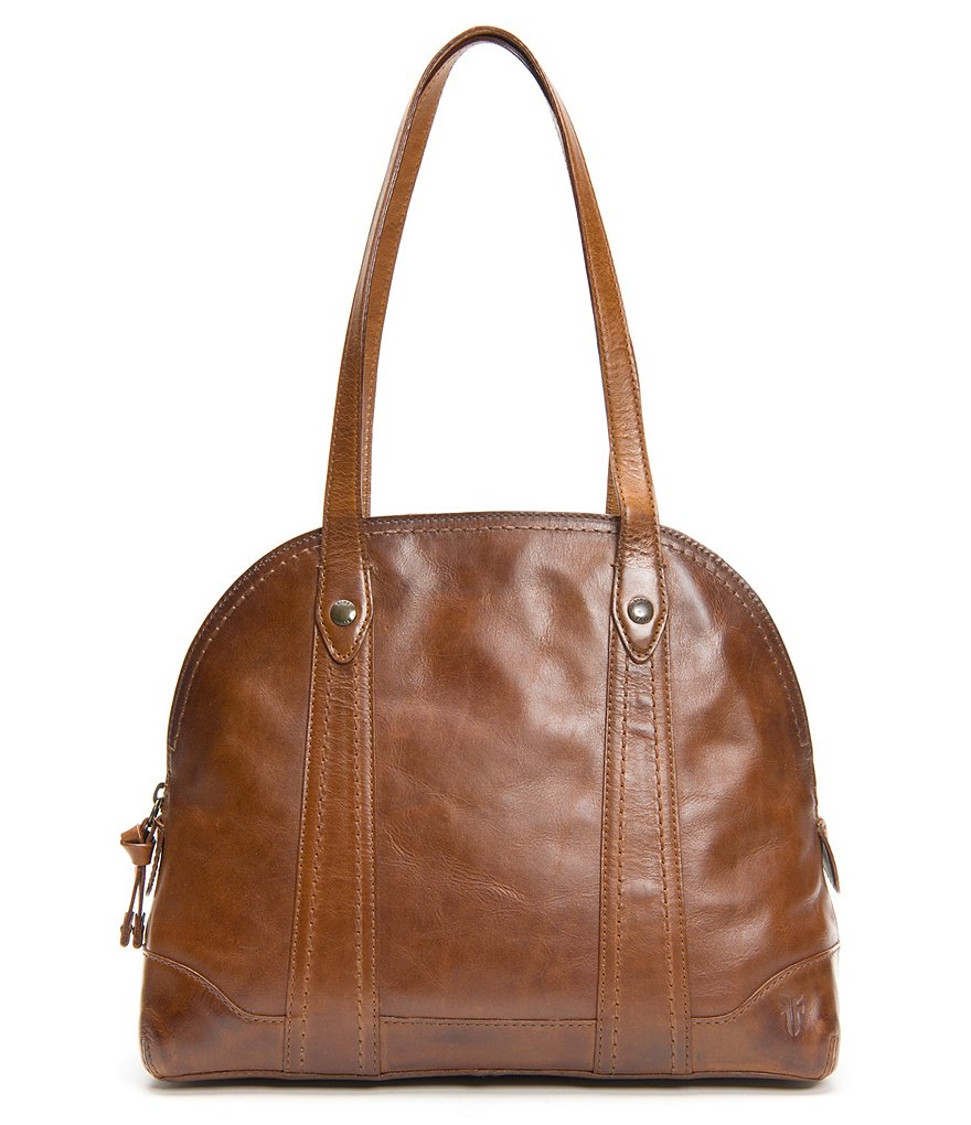 Frye Melissa Zip Domed Leather Satchel Bag