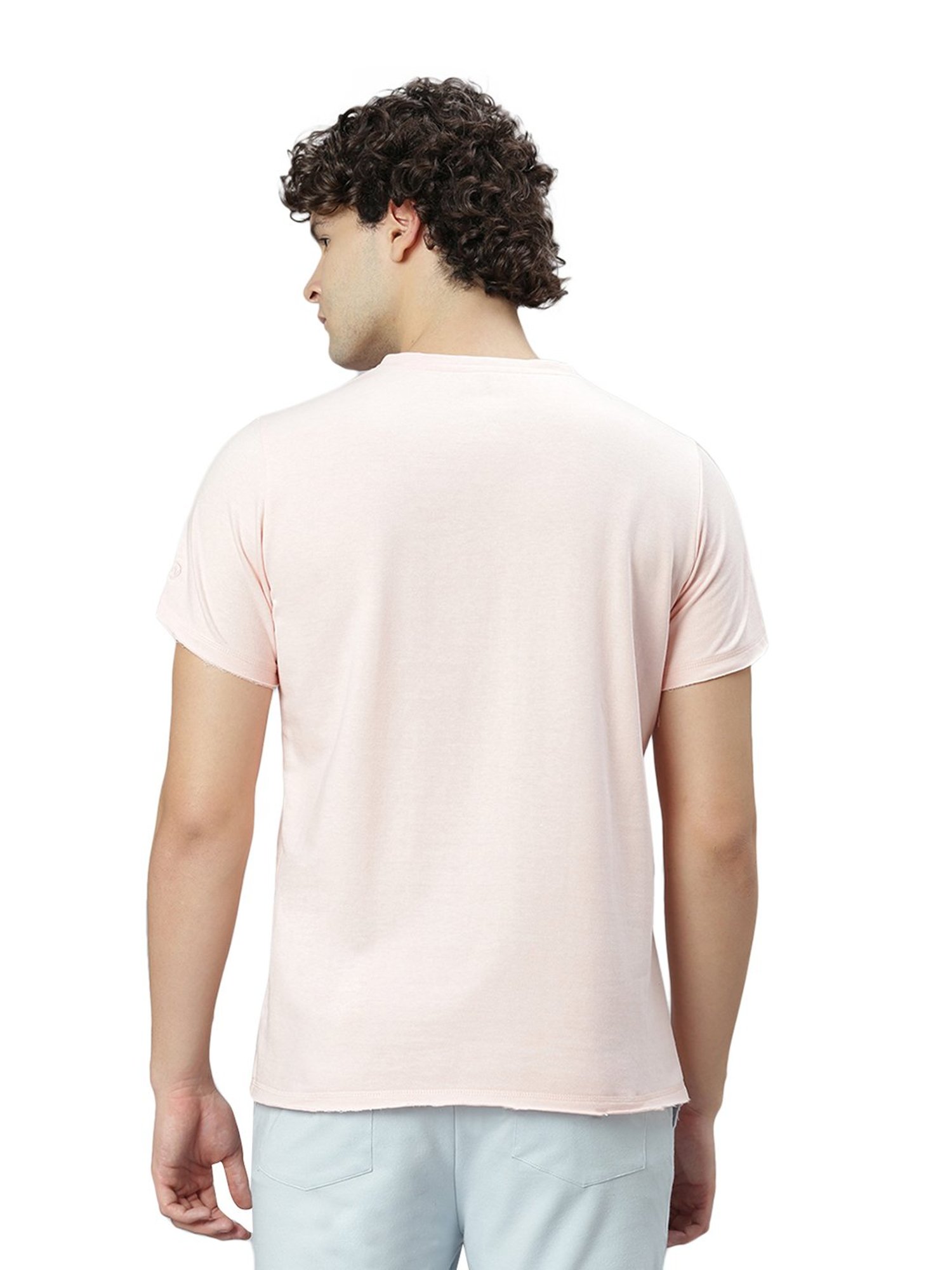 Slowave Light Peach Regular Fit T-Shirt