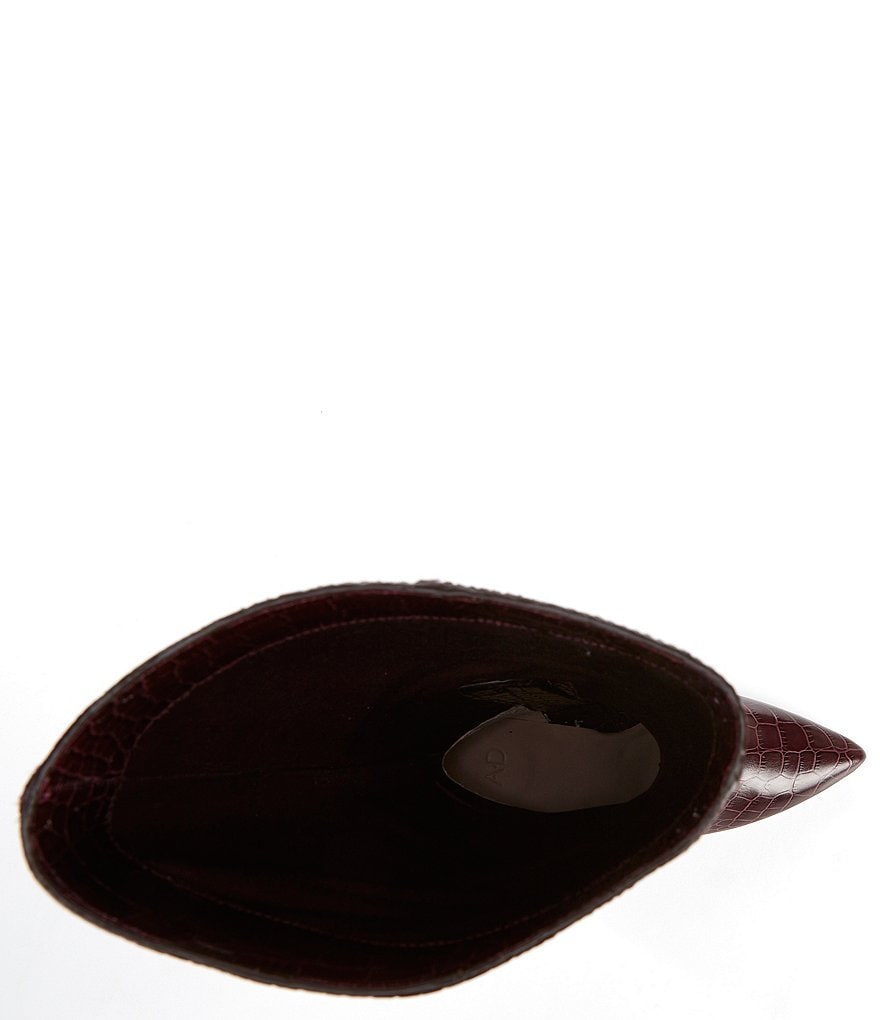 AD & Daughters Tasmine Croc Embossed Leather Tall Shaft Boots