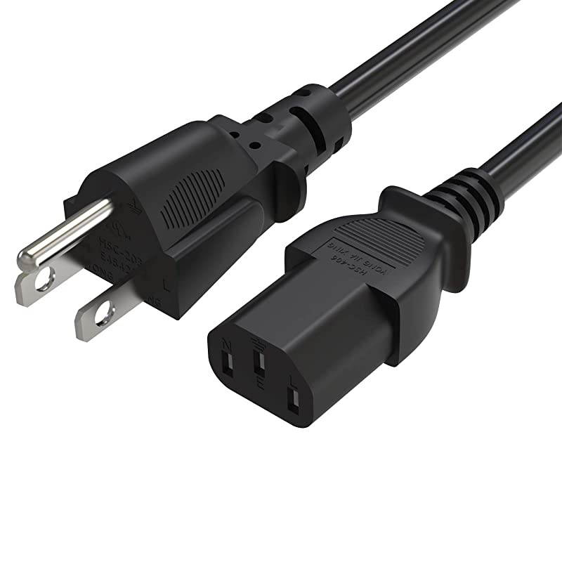 UL Listed 18 AWG AC Cable 3 Prong Plug Universal LCD Plasma Tv LED Monitor Power Cord for Samsung Toshiba LG Sony Panasonic Acer Asus HP Dell NEMA 515P to IEC320C13