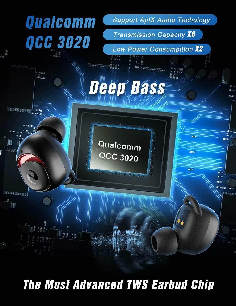 Bluetooth Earbuds Wireless Earbuds Bluetooth Earphones Wireless Headphones, OFUSHO Bluetooth 5.0 Deep Bass 152H Playtime IPX7 Waterproof TWS Stereo in-Ear Headphones with Charging Case, CVC8.0 Apt-X