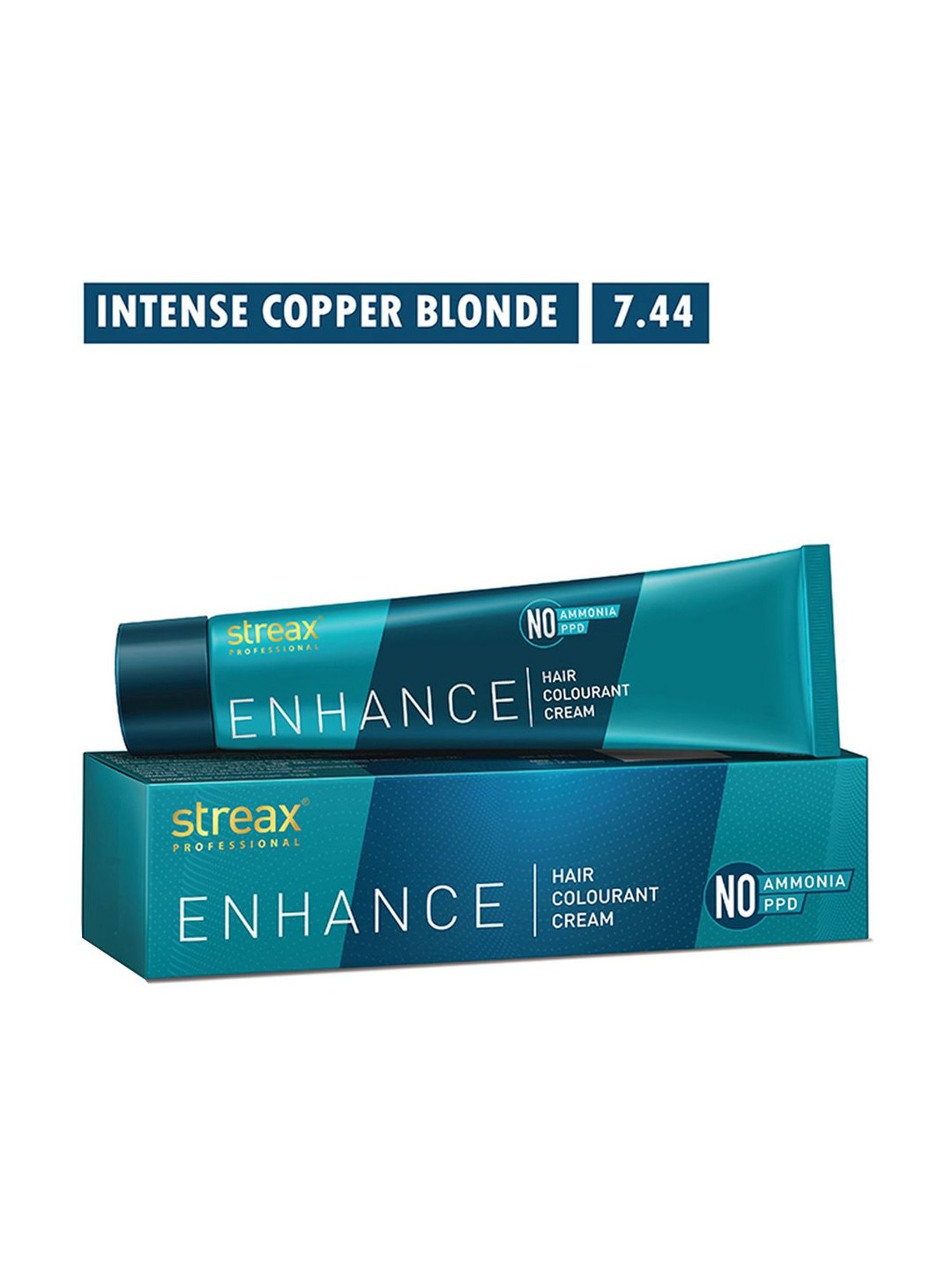 Streax Professional Enhance Hair Colourant - Intense Copper Blonde 7.44 - 90 gm