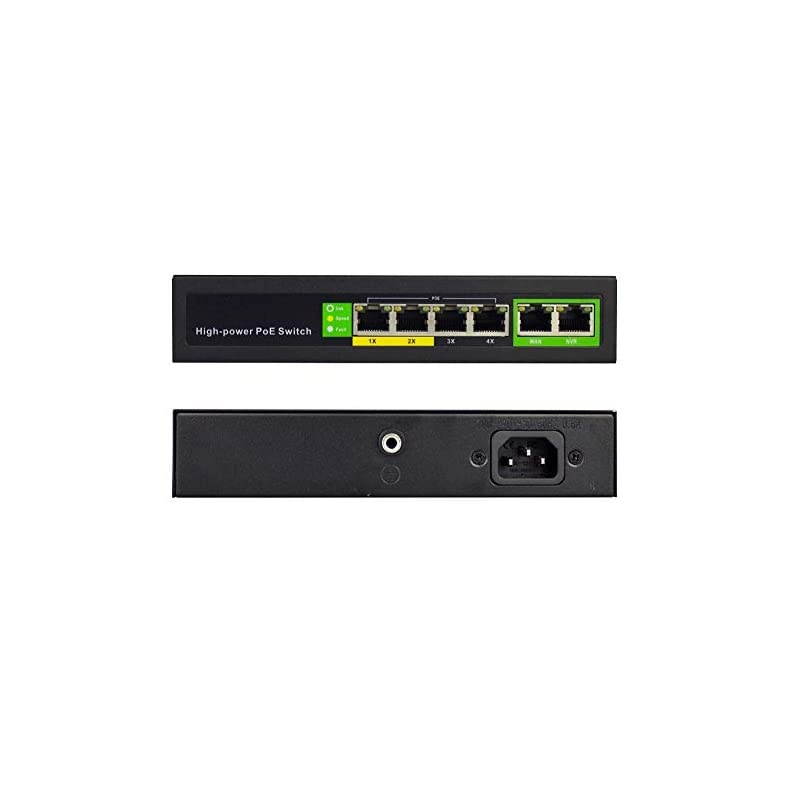 Port PoE Switch 100Mbps with 2 Ethernet Uplink Port 8023at8023af 65W Unmanaged PoE+ Switch
